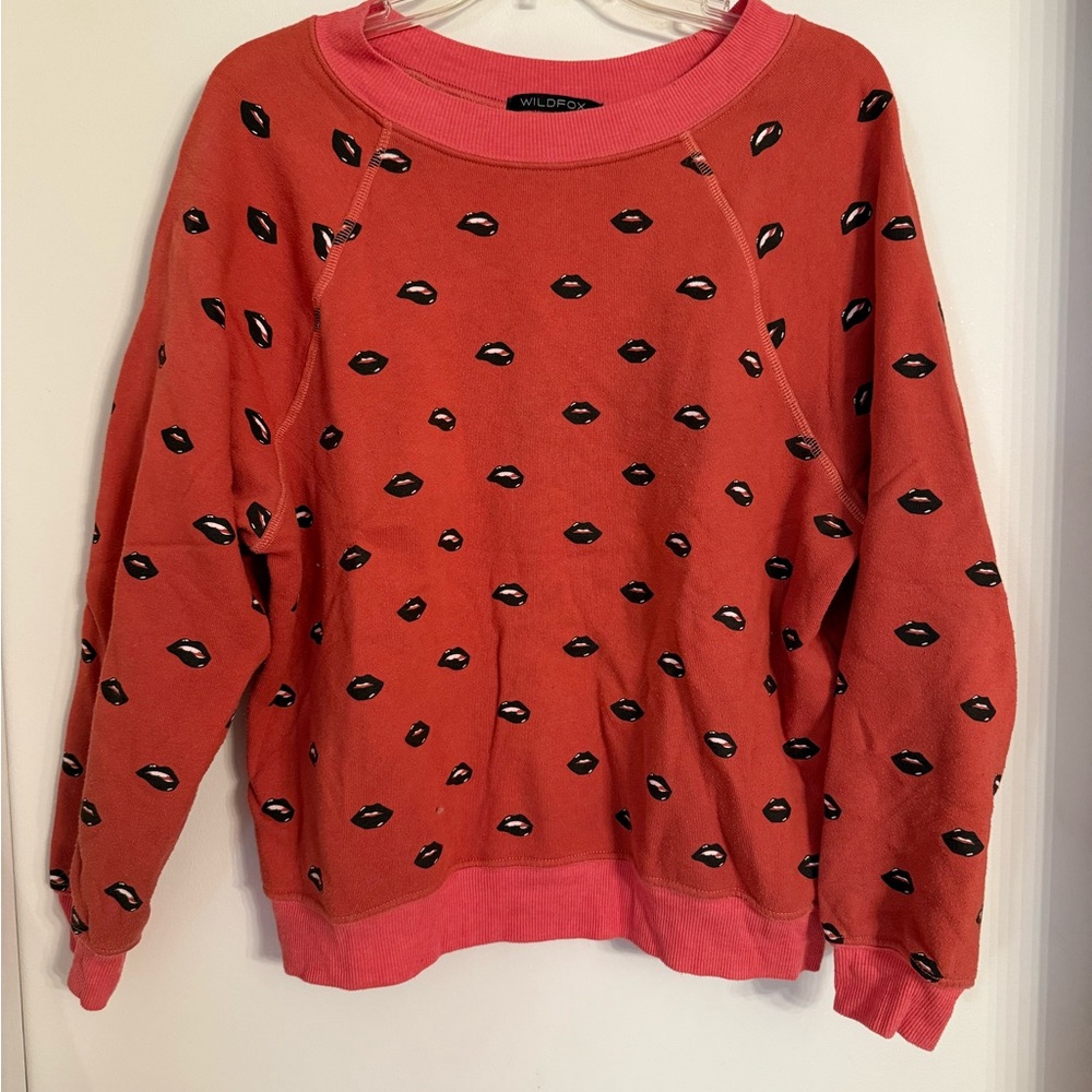 Wildfox Red Lip Print Sweater